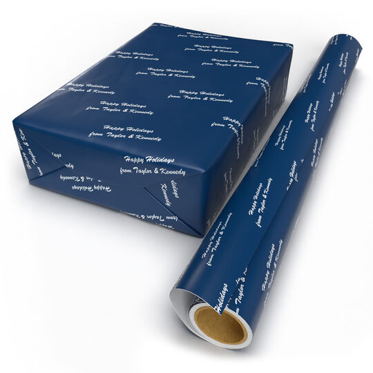 Midnight Blue Personalized Gift Wrap